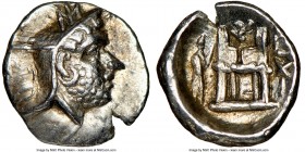 PERSIS KINGDOM. Uncertain king (2nd century BC). AR obol (10mm, 0.67 gm, 8h). NGC AU 5/5 - 5/5. Head of king to right, wearing diadem and kyrbasia dec...
