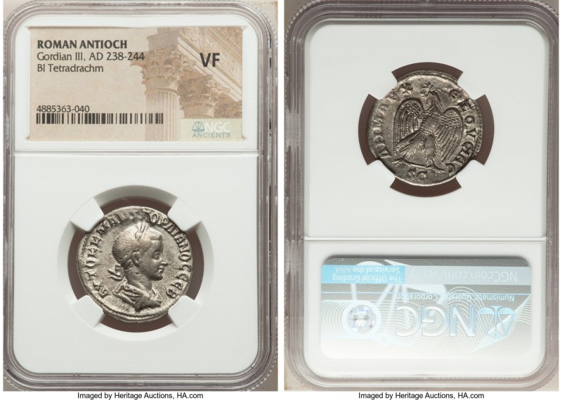 SYRIA. Antioch. Gordian III (AD 238-244). BI tetradrachm (25mm, 7h). NGC VF. AD ...