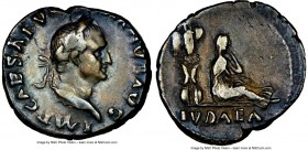 Vespasian (AD 69-79). AR denarius (18mm, 8h). NGC Choice VF. Rome, 21 December AD 69-early AD 70. IMP CAESAR VESPASIANVS AVG, laureate head of Vespasi...