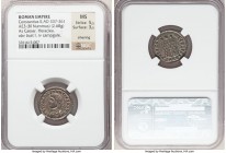 Constantius II, as Caesar (AD 337-361). AE3 or BI nummus (18mm, 2.68gm, 12h). NGC MS 5/5 - 3/5, Silvering. Heraclea, 5th officina, AD 326. FL IVL CONS...