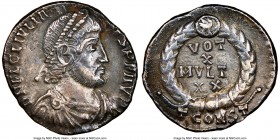Julian II, as Augustus (AD 360-363). AR siliqua (16mm, 11h). NGC Choice XF. Constantina (Arles), 3rd officina, AD 361-363. D N FL CL IVLIA-NVS P F AVG...