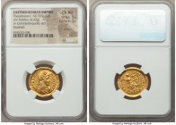 Theodosius I, Eastern Roman Empire (AD 379-395). AV solidus (21mm, 4.47 gm, 11h). NGC Choice AU 5/5 - 3/5, scratch, brushed. Constantinople, 3rd offic...