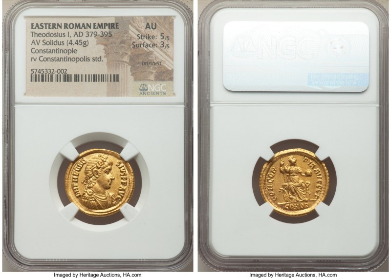 Theodosius I, Eastern Roman Empire (AD 379-395). AV solidus (22mm, 4.45 gm, 12h)...