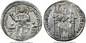 Andronicus II Palaeologus and Michael IX (AD 1294-1320). Anonymous Issue. AR basilicon (21mm, 5h). NGC XF. Constantinople, AD 1304-1320. KYPIЄ-BOHΘЄI,...