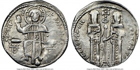 Andronicus II Palaeologus and Michael IX (AD 1294-1320). Anonymous Issue. AR basilicon (21mm, 5h). NGC Choice XF. Constantinople, AD 1304-1320. KYIЄ-B...