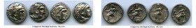 ANCIENT LOTS. Greek. Macedonian Kingdom. Ca. 336-323 BC. Lot of four (4) AR drachms. VF. Includes: (4) Alexander III the Great (336-323 BC), Zeus seat...