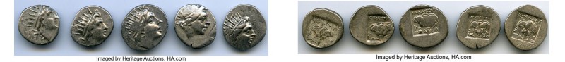 ANCIENT LOTS. Greek. Carian Islands. Rhodes. Ca. 2nd-1st century BC. Lot of five...