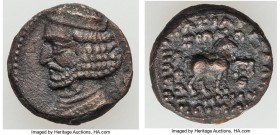 ANCIENT LOTS. Greek. Parthian Kingdom. Lot of two (2) AE chalkoi. About VF-Choice VF. Includes: Phraates III (?) // Vardanes I. Lot of two (2) coins. ...