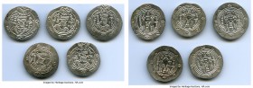 ANCIENT LOTS. Oriental. Tabaristan. Abbasid Governors. Lot of five (5) AR hemidrachms. VF-XF. Includes: various rulers and dates. Five (5) coins in lo...