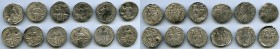 ANCIENT LOTS. Byzantine. Andronicus II Palaeologus and Michael IX (AD 1294-1320). Lot of twelve (12) AR basilicons. Fine-VF, holed. Includes: Twelve (...