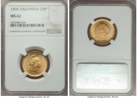 Republic gold Argentino (5 Pesos) 1896 MS62 NGC, KM31. AGW 0.2333 oz.

HID09801242017