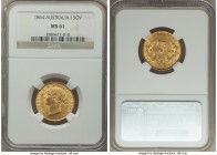 Victoria gold Sovereign 1864-SYDNEY MS61 NGC, Sydney mint, KM4. AGW 0.2353 oz.

HID09801242017