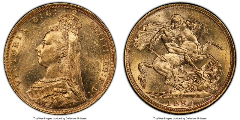 Victoria gold Sovereign 1893-S MS63 PCGS, Sydney mint, KM10, S-3868C. 

HID09801...