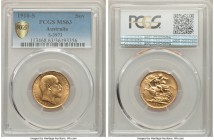 Edward VII gold Sovereign 1910-S MS63 PCGS, Sydney mint, KM15, S-3973. Last year of type. AGW 0.2355 oz. 

HID09801242017