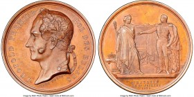 Leopold I bronze "First Constitution" Medal 1831-Dated MS64 Brown NGC, 50mm. By Hart. An elegant medal for which we have been unable to locate any oth...