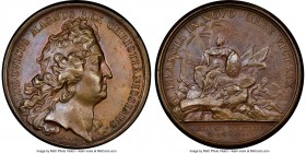 Louis XIV bronze "Liberation of Quebec" Medal 1690-Dated MS63 Brown NGC, Lec-2. 41mm. By J. Mauger. Aged to a rich milk-chocolate hue with only the mo...