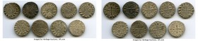 Principality of Antioch 9-Piece Lot of Uncertified Bohemond-Era "Helmet" Deniers ND (1163-1201) XF, 18mm. Average weight of 0.85gm. Sold as is, no ret...