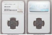 British Colony. Victoria 1/4 Piastre 1879 MS64 Brown NGC, KM1.1. Replete with cartwheel luster and very much on the edge of gem.

HID09801242017