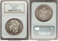 Napoleon III 5 Francs 1870-A MS63 NGC, Paris mint, KM819. Exhibiting a sculpturesque portrait of Napoleon III and a piece clearly struck from heavily ...