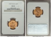Republic gold 20 Francs 1908 MS66 NGC, KM857. AGW 0.1867 oz. Superb quality and nearly untouched surfaces.

HID09801242017