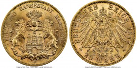 Hamburg. Free City gold 20 Mark 1913-J MS64 NGC, Hamburg mint, KM618. AGW 0.2305 oz.

HID09801242017