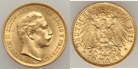 Prussia. Wilhelm II gold 10 Mark 1911-A UNC, Berlin mint, KM520. AGW 0.1152 oz.

HID09801242017