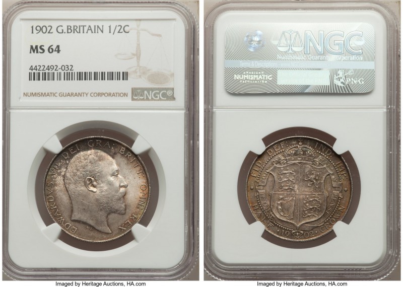 Edward VII 1/2 Crown 1902 MS64 NGC, KM802. First year of type.

HID09801242017