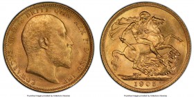 Edward VII gold Sovereign 1905 MS64 PCGS, KM805, S-3969. AGW 0.2355 oz.

HID09801242017