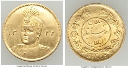 Ahmad Shah gold 1/2 Toman (5000 Dinars) AH 1334 (1915/6) AU, KM1071, Kian-224. 17mm. 1.46gm. 

HID09801242017