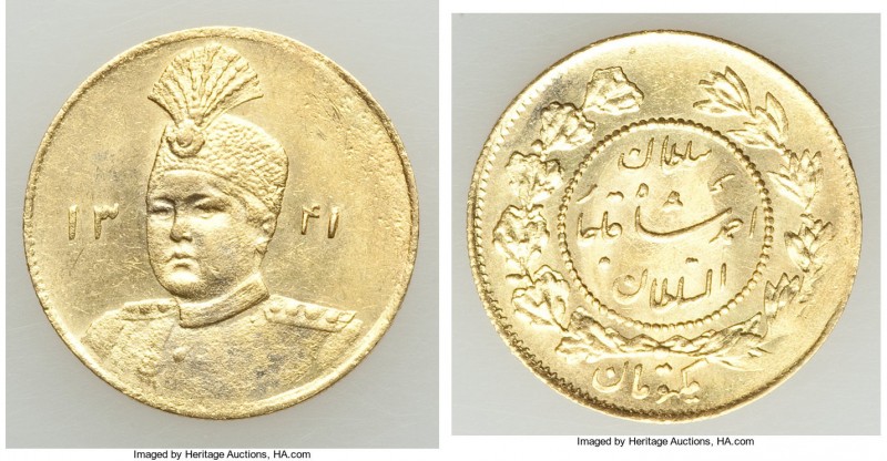 Ahmad Shah gold Toman AH 1341 (1922/3) UNC (Light Surface Hairlines), KM1074, Ki...