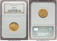 Reza Shah gold 2 Pahlavi SH 1308 (1929) MS61 NGC, KM1115. Mintage: 789. 

HID09801242017