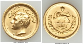 Muhammad Reza Pahlavi gold "High Relief" Pahlavi SH 1330 (1951) UNC, KM1162. High relief variety. 23mm. 8.12gm. 

HID09801242017
