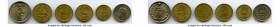 6-Piece Lot of Uncertified Pahlavi-Period Issues, 1) 5 Dinars AH 1320 (1902) - UNC (Light PVC) 2) 10 Dinars AH 1318 (1900) - XF/AU 3) 25 Dinars AH 132...