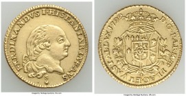 Parma. Fernando di Brobone gold Doppia 1792-S AU (Harshly Cleaned), KM-C18a, MIR-1064/8 (R). 24mm. 7.03gm. An elusive type with all evidence of a soun...