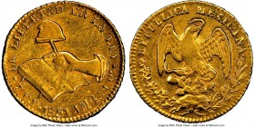 Republic gold 1/2 Escudo 1852/1 Do-JMR AU55 NGC, Durango mint, KM378.1. 

HID09801242017
