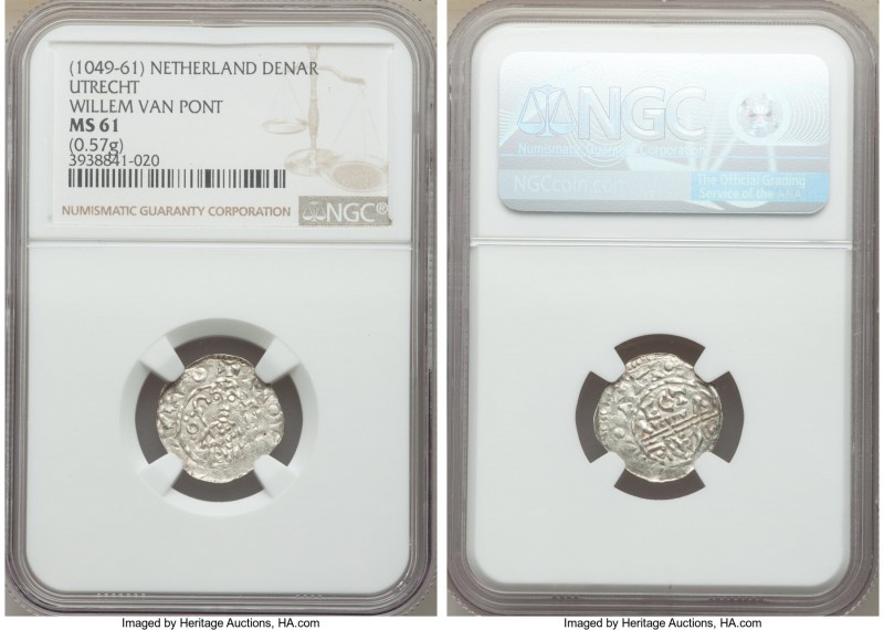 Utrecht. Willem Van Pont Denar ND (1049-1061) MS61 NGC, 0.57gm.

HID09801242017