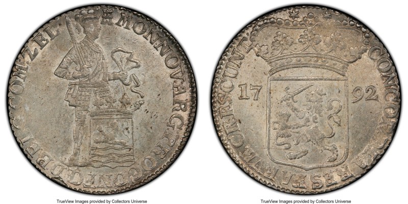 Zeeland. Provincial silver Ducat (Ducaton) 1792 MS61 PCGS, KM52.4, Dav-1848. A c...