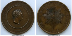 Alexander I bronze "Death" Medal 1825 AU, cf. Diakov-429.2 (Unlisted in Bronze), Reichel-3431 (same). 68mm. 144.2gm. Copy by A. Klepikov. Obv. Laureat...