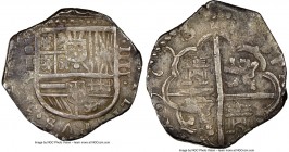 Philip III Cob 4 Reales 1613 To-C VF35 NGC, Toledo mint, KM33.5, Cal-294. 13.80gm. Bearing a full date with light corrosion, but on the whole relative...