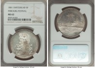 Confederation 5 Francs 1881 MS62 NGC, KM-XS15. The frosted devices give a dazzling contrast between itself and the fields.

HID09801242017