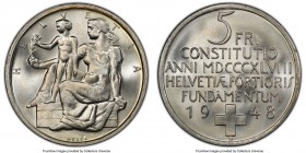 Confederation Pair of Certified 5 Francs 1948-B MS65 PCGS, Bern mint, KM48. Sold as is, no returns.

HID09801242017