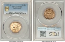 Confederation gold 20 Francs 1927-B MS66 PCGS, Bern mint, KM35.1. AGW 0.1867 oz. 

HID09801242017