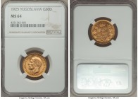 Alexander I gold 20 Dinara 1925 MS64 NGC, KM7. AGW 0.1867 oz.

HID09801242017
