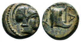 KINGS of MACEDON. Demetrios I Poliorketes. 306-283 BC.AE Bronze

Condition: Very Fine

Weight: 1.8 gr
Diameter: 11 mm