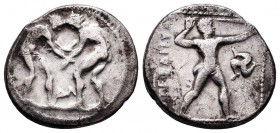 PAMPHYLIA. Aspendos.Ca 380-330/25 BC.AR Stater 

Condition: Very Fine

Weight: 10.7 gr
Diameter: 30 mm