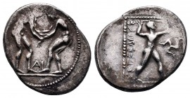 PAMPHYLIA. Aspendos.Ca 380-330/25 BC.AR Stater 

Condition: Very Fine

Weight: 10.6 gr
Diameter: 25 mm