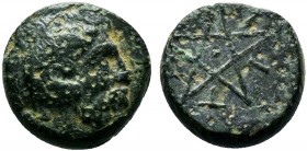 MYSIA.Pitane 350 BC. AE Bronze

Condition: Very Fine

Weight: 1.6 gr
Diameter: 10 mm
