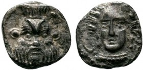 CILICIA. Uncertain.Circa 4th Century BC. AR Obol 

Condition: Very Fine

Weight:0.5 gr 
Diameter: 9 mm