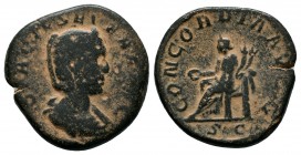 Otacilia Severa (244-249 AD). AE Sestertius

Condition: Very Fine

Weight: 16.8 gr
Diameter: 30 mm