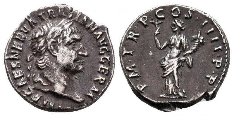 Traianus (98-117 AD). AR Denarius 

Condition: Very Fine

Weight: 3.0 gr
Diamete...